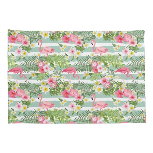 Flamingos en Stripes Kussensloop (Achterkant-Rechts)