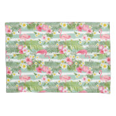 Flamingos en Stripes Kussensloop (Voorkant-Links)