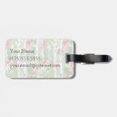 Flamingos en Stripes | Monogram Bagagelabel (Achterkant horizontaal)