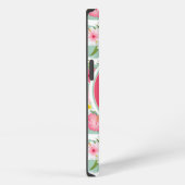 Flamingos en Stripes | Monogram iPhone Hoesje (Rechterkant)