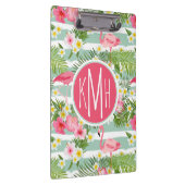 Flamingos en Stripes | Monogram Klembord (Rechts)