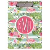 Flamingos en Stripes | Monogram Klembord (Voorkant)