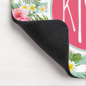 Flamingos en Stripes | Monogram Muismat (Hoek)