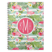 Flamingos en Stripes | Monogram Notitieboek (Voorkant)