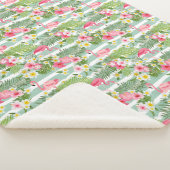 Flamingos en Stripes Sherpa Deken (3/4)