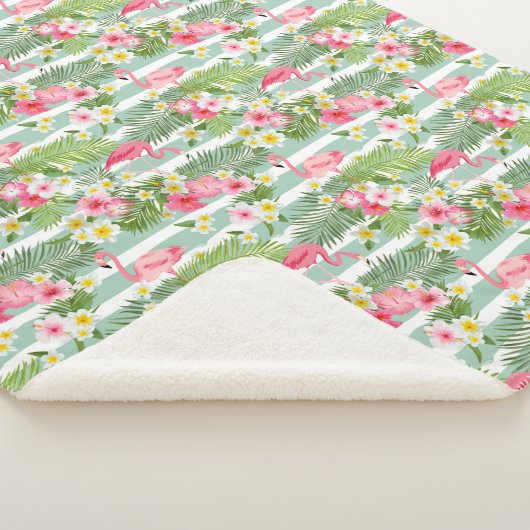 Flamingos en Stripes Sherpa Deken (3/4)