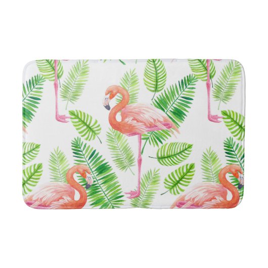 Flamingos en tropische bladeren badmat (Voorkant)