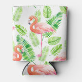 Flamingos en tropische bladeren blikjeskoeler (Voorkant)