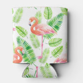 Flamingos en tropische bladeren blikjeskoeler (Achterkant)