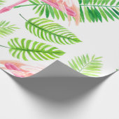 Flamingos en tropische bladeren cadeaupapier (Hoek)