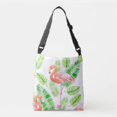 Flamingos en tropische bladeren crossbody tas (Voorkant)