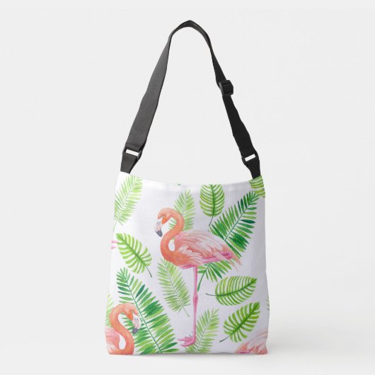 Flamingos en tropische bladeren crossbody tas (Voorkant)