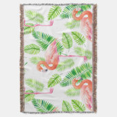 Flamingos en tropische bladeren deken (Voorkant Verticaal)