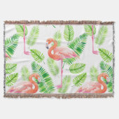 Flamingos en tropische bladeren deken (Voorkant)