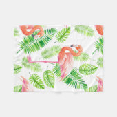 Flamingos en tropische bladeren fleece deken (Voorkant (Horizontaal))