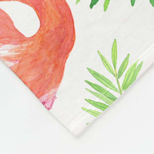 Flamingos en tropische bladeren fleece deken (Hoek)