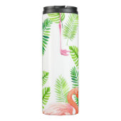 Flamingos en tropische bladeren thermosbeker (Achterkant)
