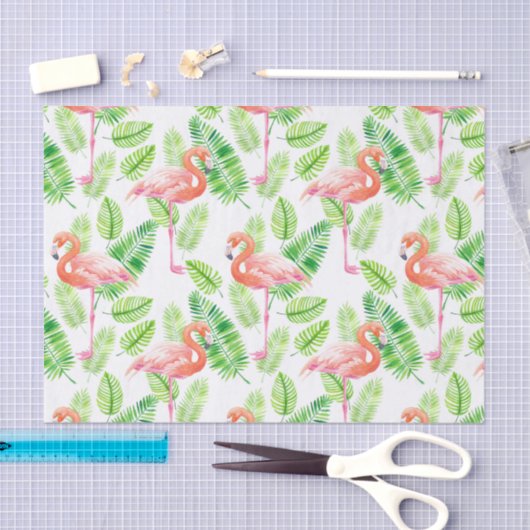 Flamingos en tropische bladeren tissuepapier (Craft)