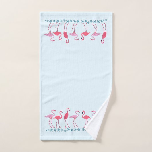 Flamingos en Zeeen sterren Bleek blauw Bad Handdoek (Handdoek)