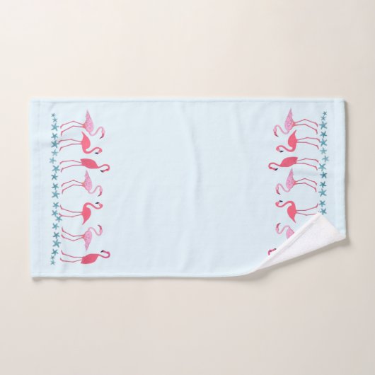 Flamingos en Zeeen sterren Bleek blauw Bad Handdoek (Handdoek)