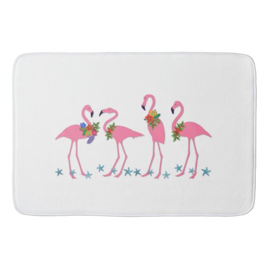Flamingo's en Zeesterren Tropisch Themas Badmat (Voorkant)