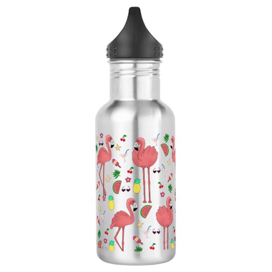 Flamingos en zomerthema waterfles  (Links)