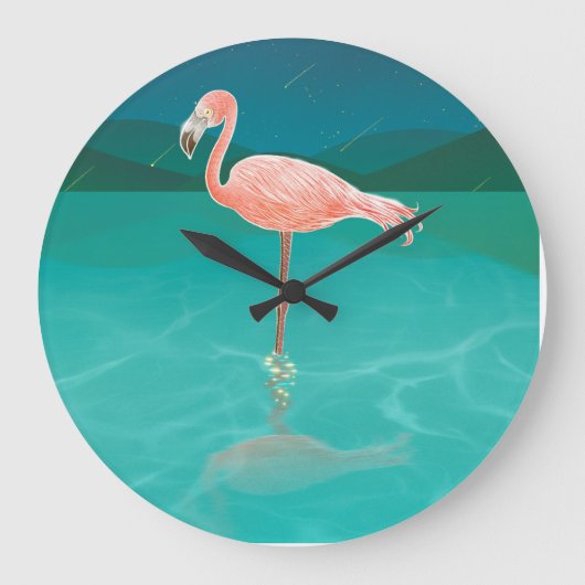 FLAMINGOS FAMINGO ART WALL CLOCK GROTE KLOK (Voorkant)