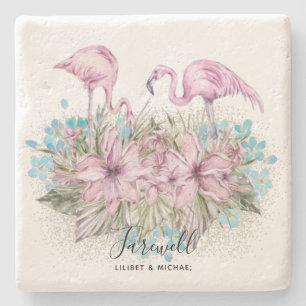 Flamingos Farewell Goodbye Bon Voyage Gift Friends Stenen Onderzetter