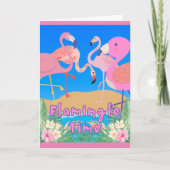 Flamingos Flamingle Time Party Invitation Kaart (Voorkant)