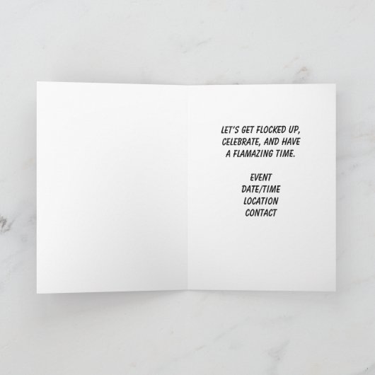 Flamingos Flamingle Time Party Invitation Kaart (Binnen)