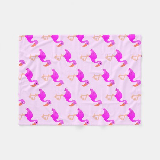 Flamingos Fleece Blanket - Happy (Voorkant (Horizontaal))
