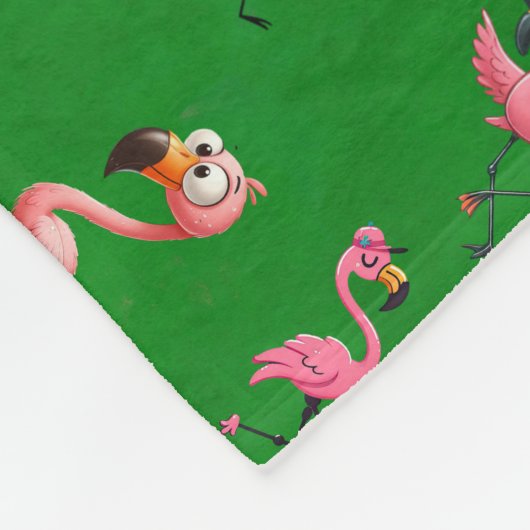 Flamingos Fleece Deken (Hoek)