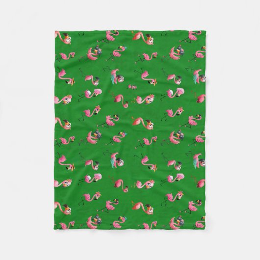 Flamingos Fleece Deken (Voorkant)