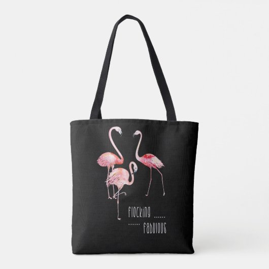 Flamingos Flocking Fabulous Funny Gezegde Gift Tote Bag (Achterkant)