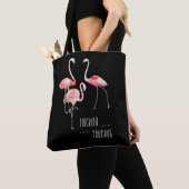 Flamingos Flocking Fabulous Funny Gezegde Gift Tote Bag (Dichtbij)