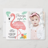 Flamingos & Fun Tropical Birthday Foto, elke leeft Kaart (Voorkant)