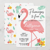 Flamingos & Fun Tropical Birthday Party, elke leef Kaart (Voorkant / Achterkant)
