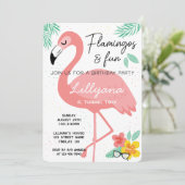 Flamingos & Fun Tropical Birthday Party, elke leef Kaart (Staand voorkant)