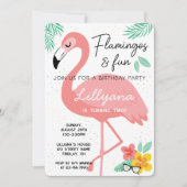 Flamingos & Fun Tropical Birthday Party, elke leef Kaart (Voorkant)