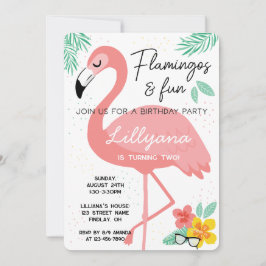 Flamingos & Fun Tropical Birthday Party, elke leef Kaart