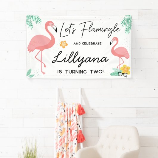 Flamingos & Fun Tropical Birthday Party, elke leef Spandoek (Insitu)