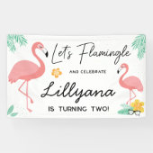 Flamingos & Fun Tropical Birthday Party, elke leef Spandoek (Horizontaal)