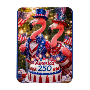 Flamingo's Gefeliciteerd Amerika 250e verjaardag 4 Magneet