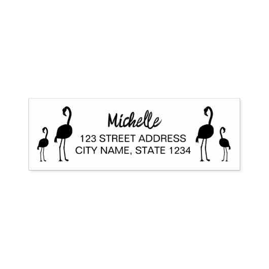 Flamingo's gepersonaliseerde zelfinkkend stempel (Design)