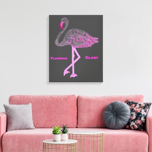 Flamingos Glory Canvas Afdruk (Insitu (Woonkamer))