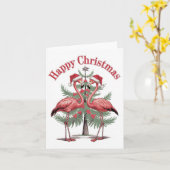 Flamingo's Happy Christmas Summer Kaart (Gele Bloem)