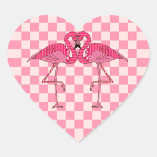 Flamingos Hart Sticker