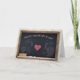 Flamingo's & Hart Valentijnsdag Wenskaart Kaart