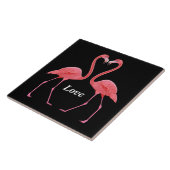 Flamingos Heart Shape Tegeltje (Zijkant)