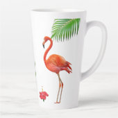 Flamingos, hibiscus en palmbladeren latte mok (Rechts)